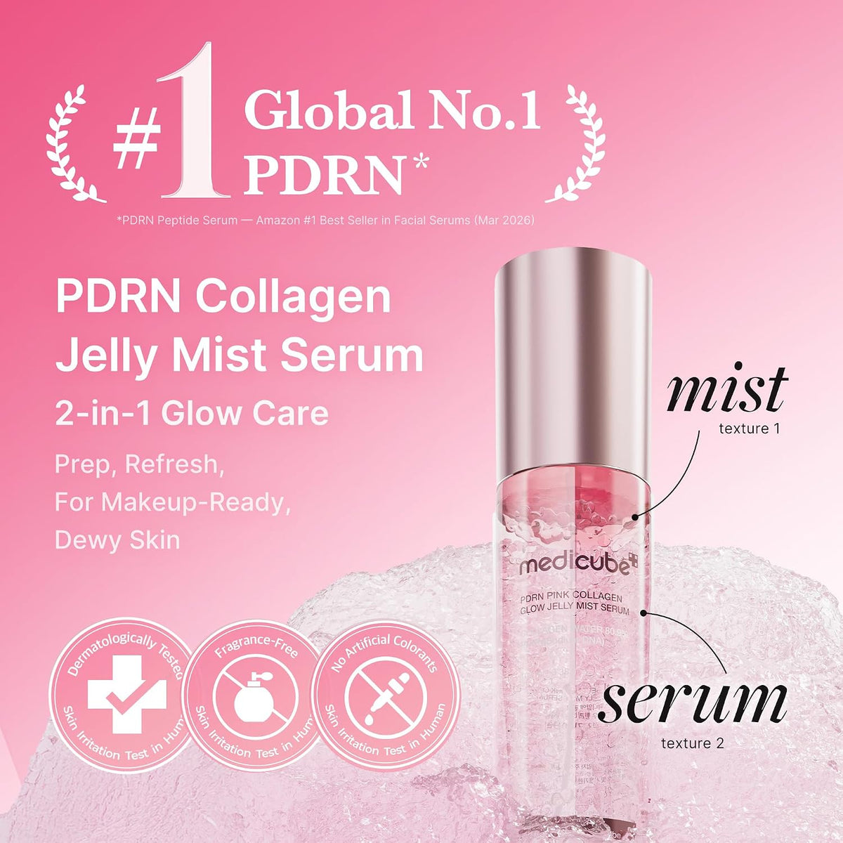 Medicube Pink PDRN Collagen Jelly Mist Serum – Hydrating Glow Spray