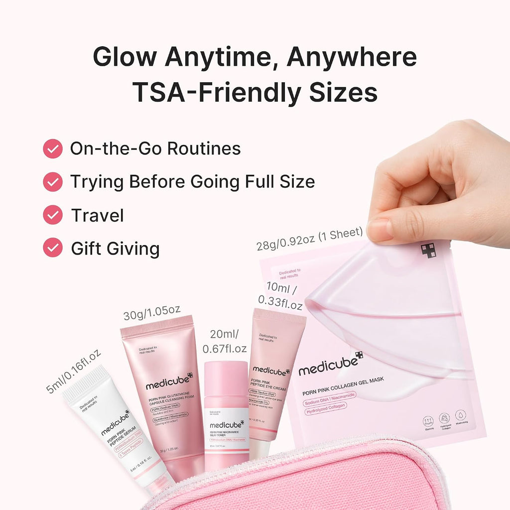 Medicube PDRN Glow Essentials Kit – 5-Step Mini Skincare Travel Set