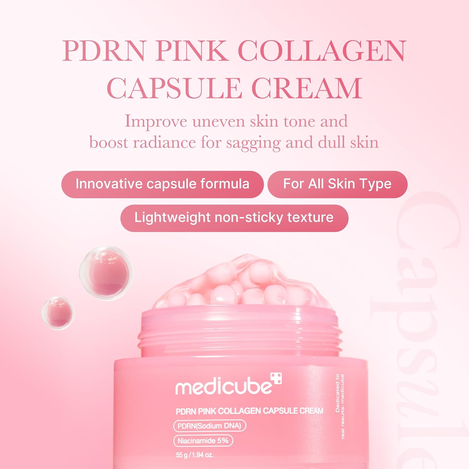 Medicube PDRN Pink Collagen Capsule Cream | Glow Hydrating Moisturizer