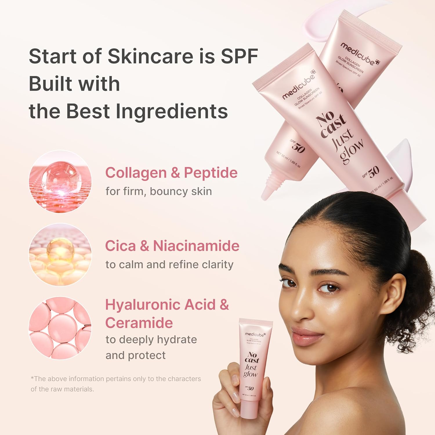 Medicube No Cast Just Glow Collagen Sunscreen SPF 50 | Korean Face Sunscreen