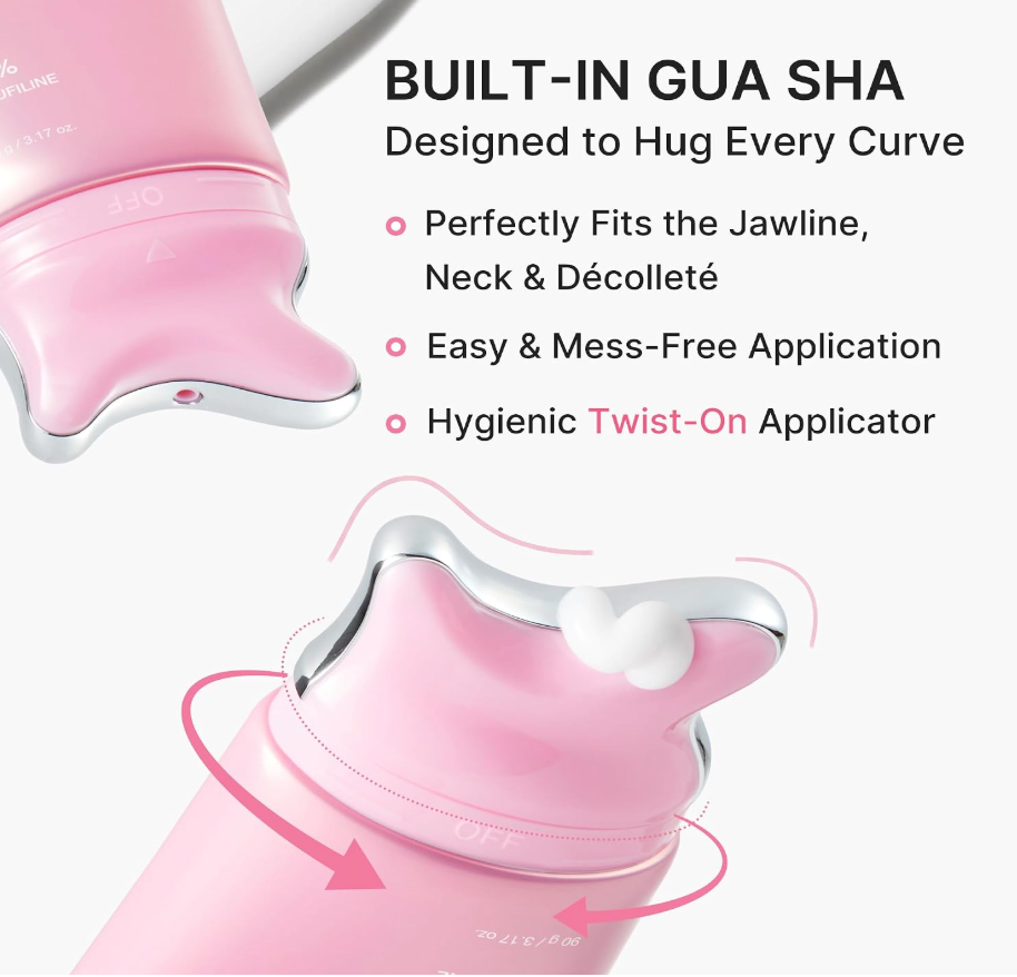 Medicube PDRN Collagen Gua Sha Neck Wrinkle Cream – Firming & Contour Care | Built-In Gua Sha Massager + 5% Volufiline, Fine Line & Jawline Care, Neck & Décolleté, Korean Skincare, 3.17 oz