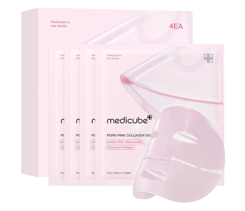 Medicube PDRN Pink Collagen Jelly Gel Mask – Hydrating & Glow Care, 4-Pack