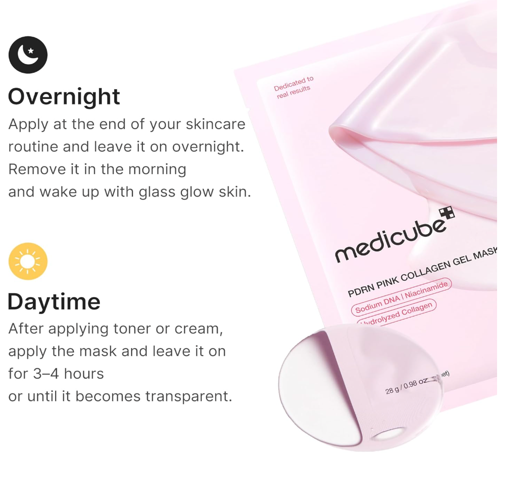 Medicube PDRN Pink Collagen Jelly Gel Mask – Hydrating & Glow Care, 4-Pack