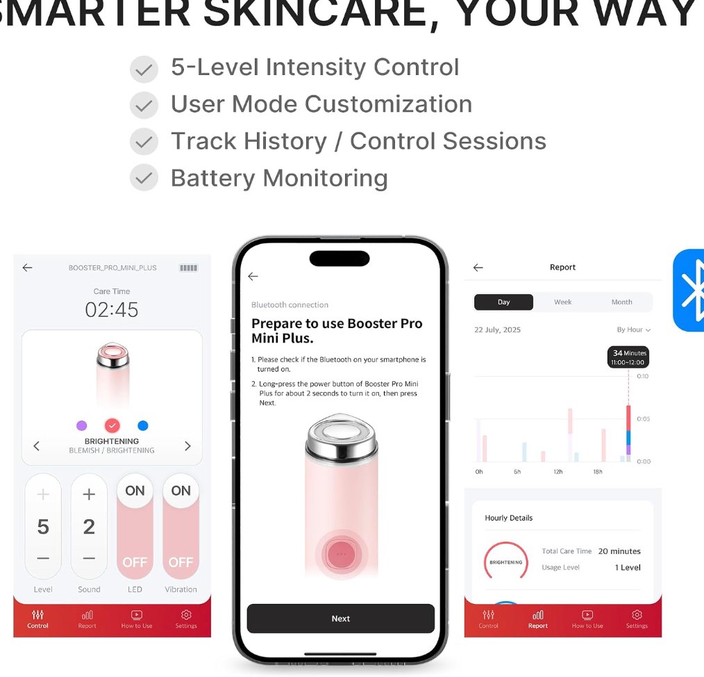 Medicube Mini Booster Pro Plus – Portable Facial Device for Radiance, Pink