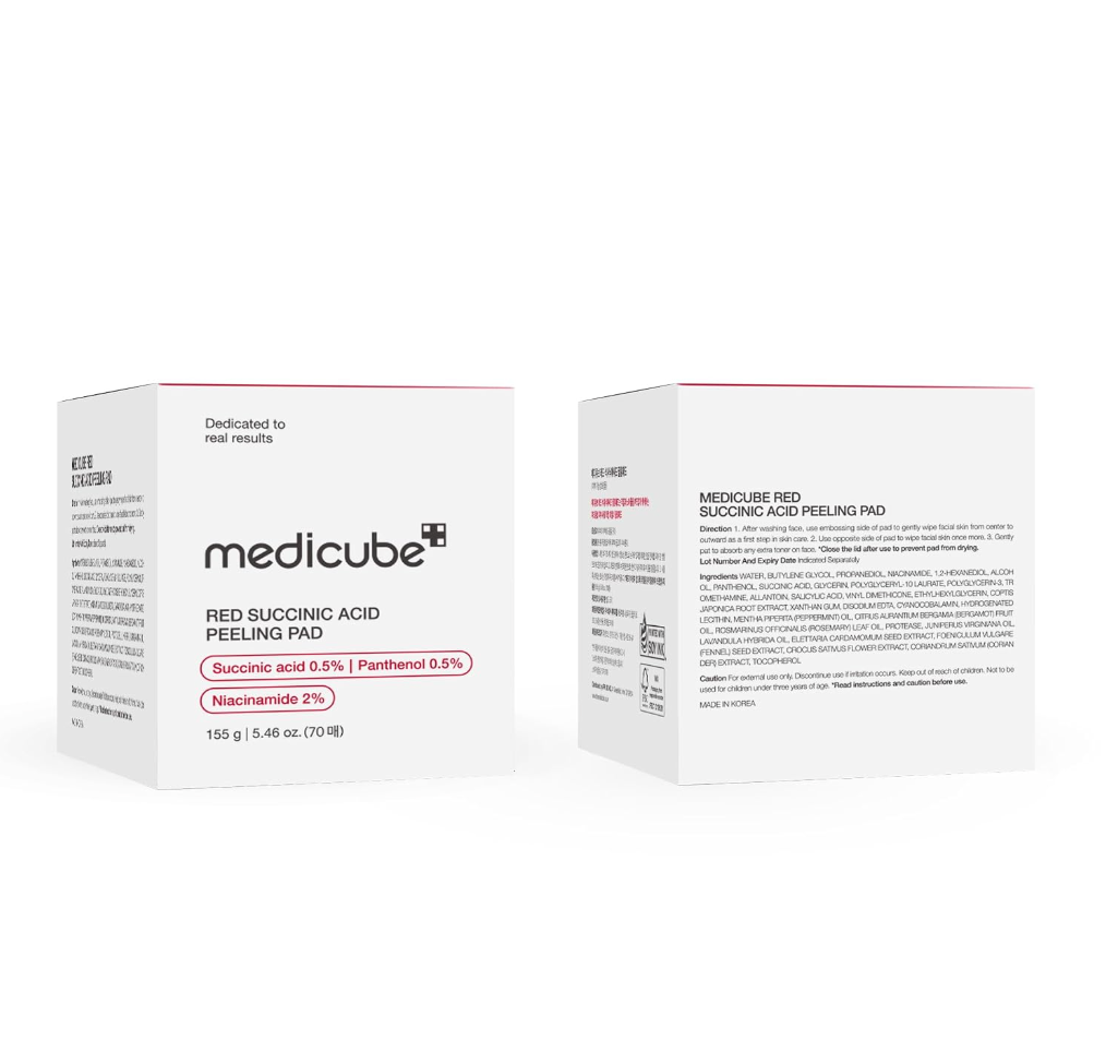 Medicube Red Succinic Acid Toner Pads – Exfoliating & Breakout Care