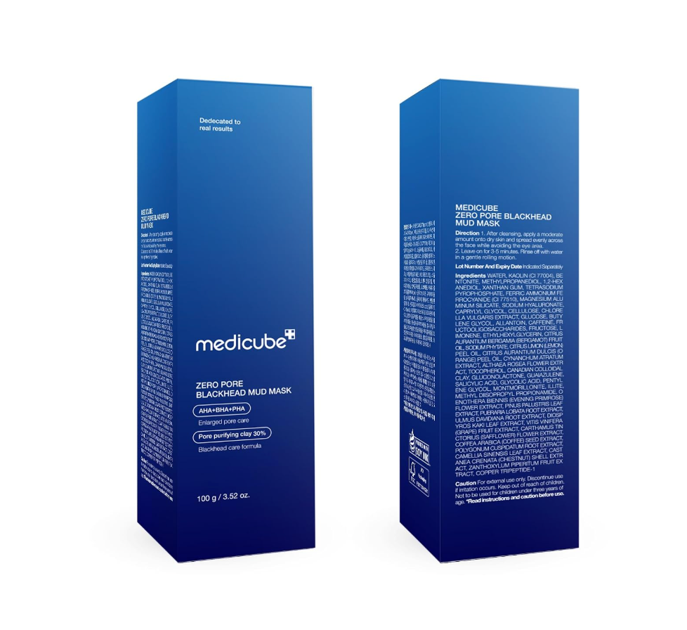 Medicube Zero Pore Blackhead Mud Mask – AHA, BHA & PHA Pore Cleansing Mask