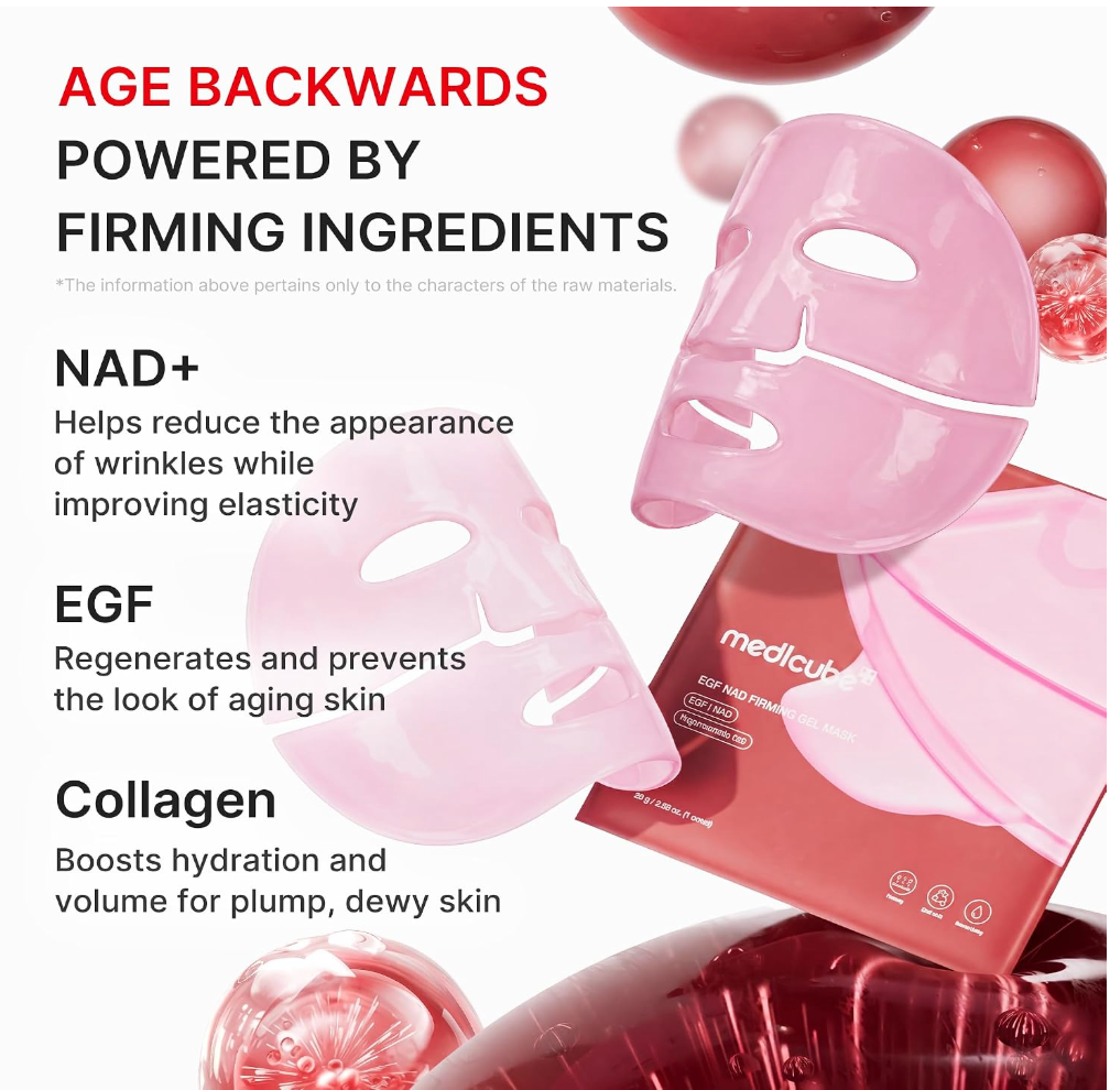 Medicube Firming NAD EGF Jelly Gel Mask – Overnight Hydration Care, 4-Pack