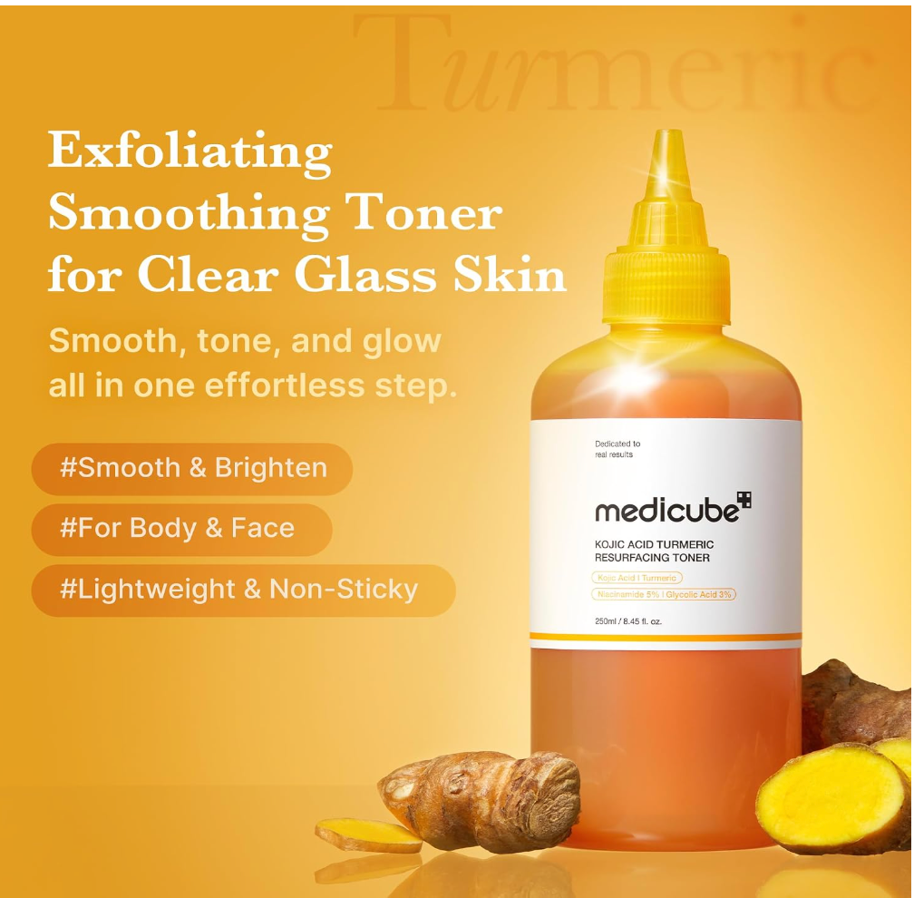 Medicube Kojic Acid Turmeric Smoothing Toner – Face & Body Brightening Care