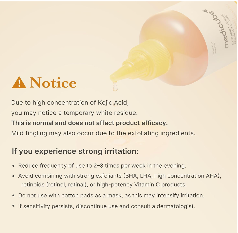 Medicube Kojic Acid Turmeric Smoothing Toner – Face & Body Brightening Care
