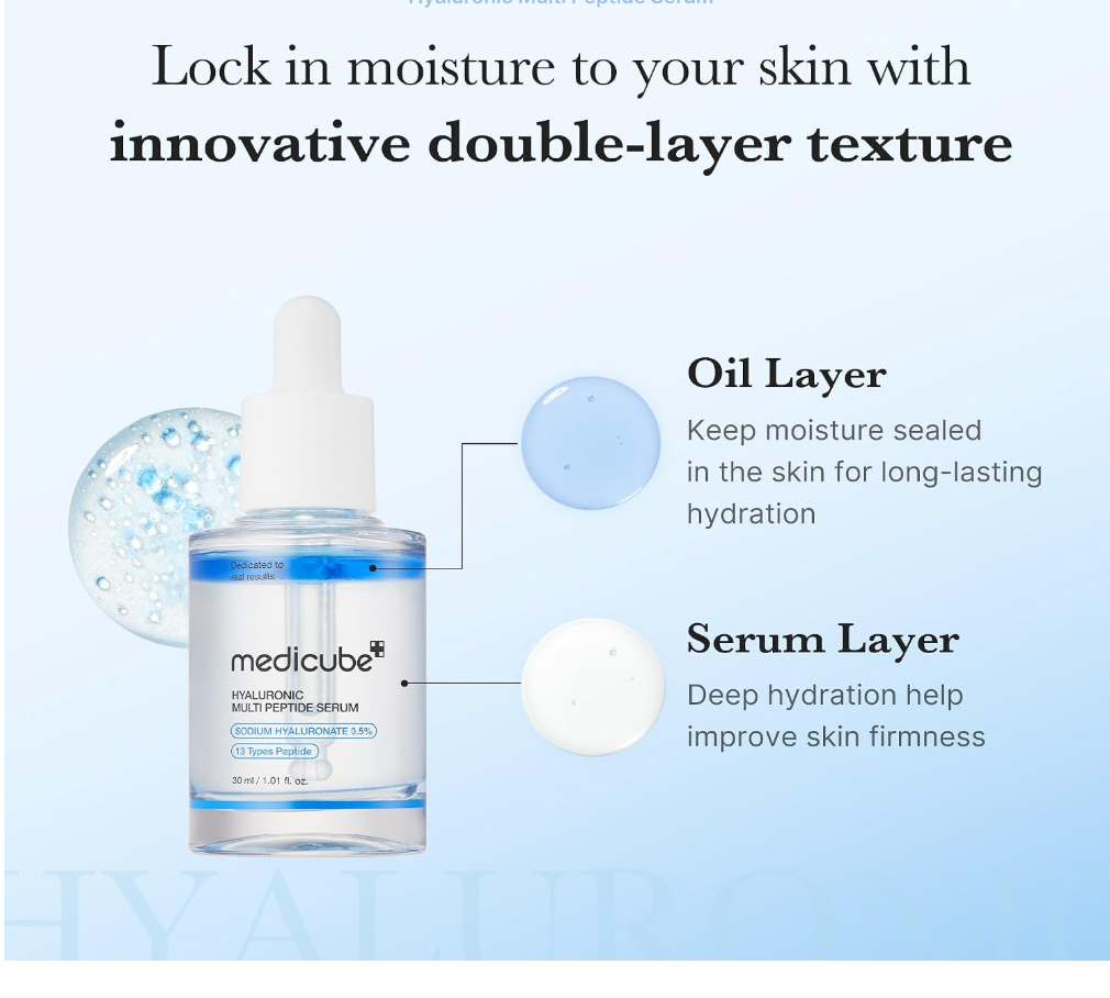 Medicube Hyaluronic Multi Peptide PDRN Serum – Lightweight Hydrating Glow Serum